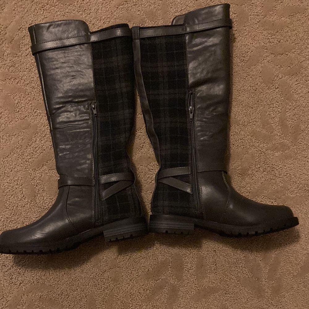 NWOT Zenith Patterned Grey Black High Riding Boot Womens Size 6 - Picture 3 of 8